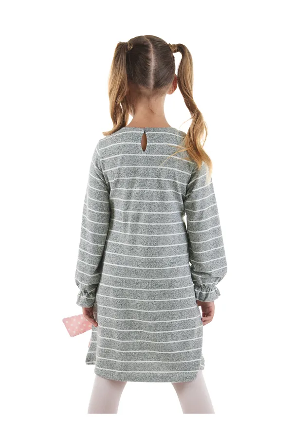 Robe rayée pour fille ours en peluche