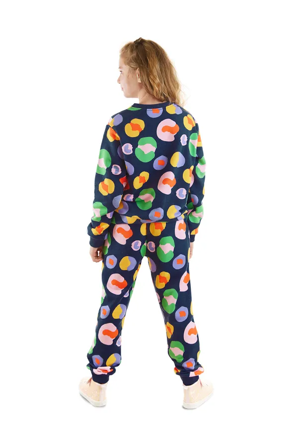 Ensemble de survêtement bleu marine coloré pour filles