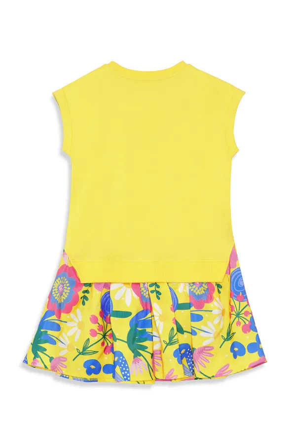 Robe de fille à fleurs jaunes