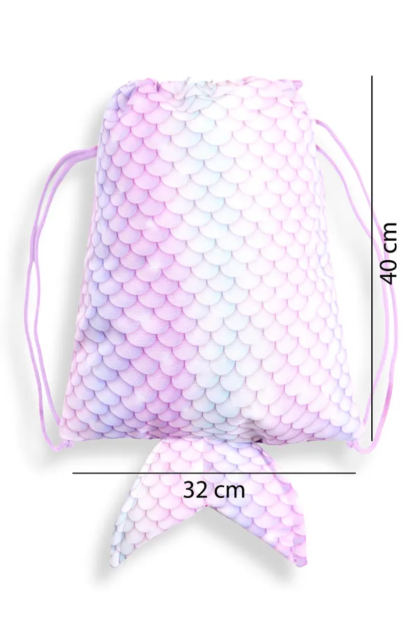 Mermaid Girl Pink Backpack Beach Bag