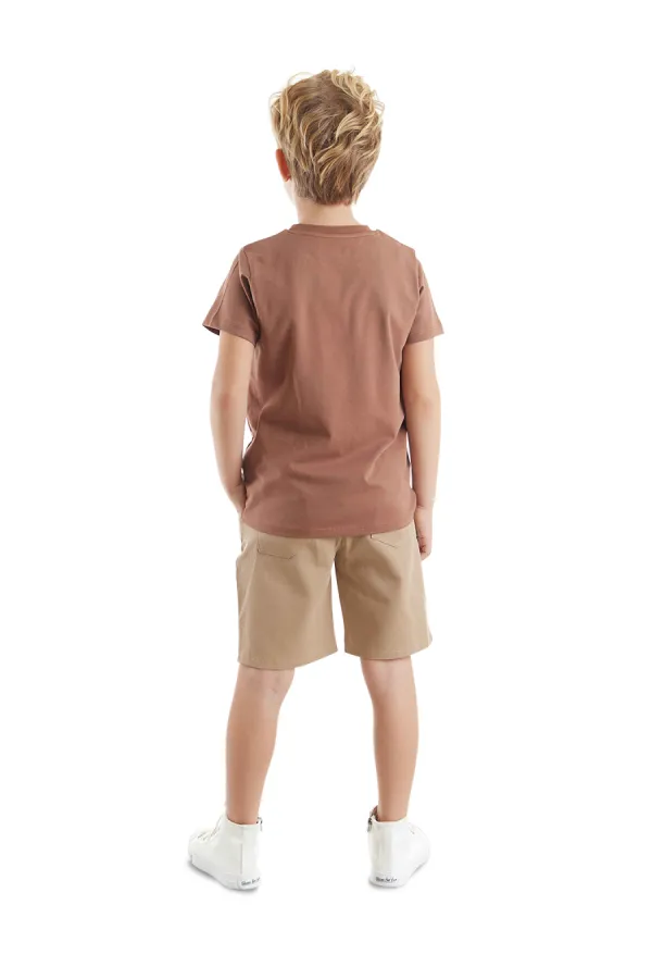 Jeep Mood Erkek Çocuk T-shirt Gabardin Şort Takım