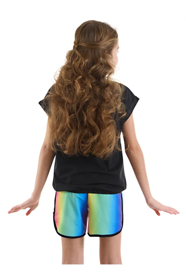 Unicorn Skateboarding Girl's T-shirt and Shorts Set