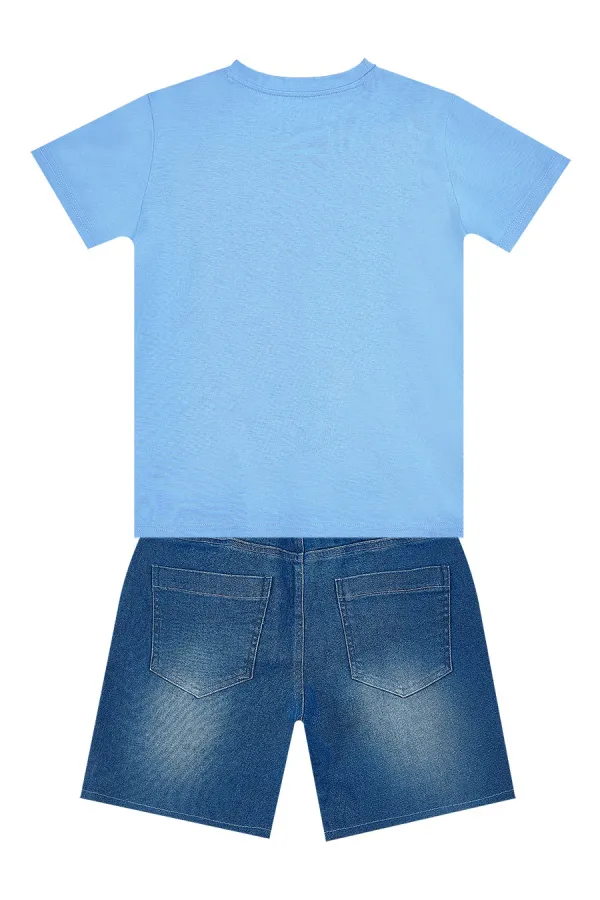 Let's Play Erkek Çocuk T-shirt Denim Şort Takım