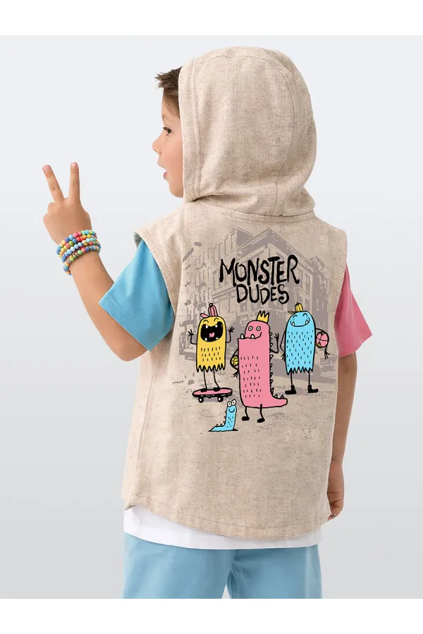 Canavar Erkek Çocuk Yelek Gömlek