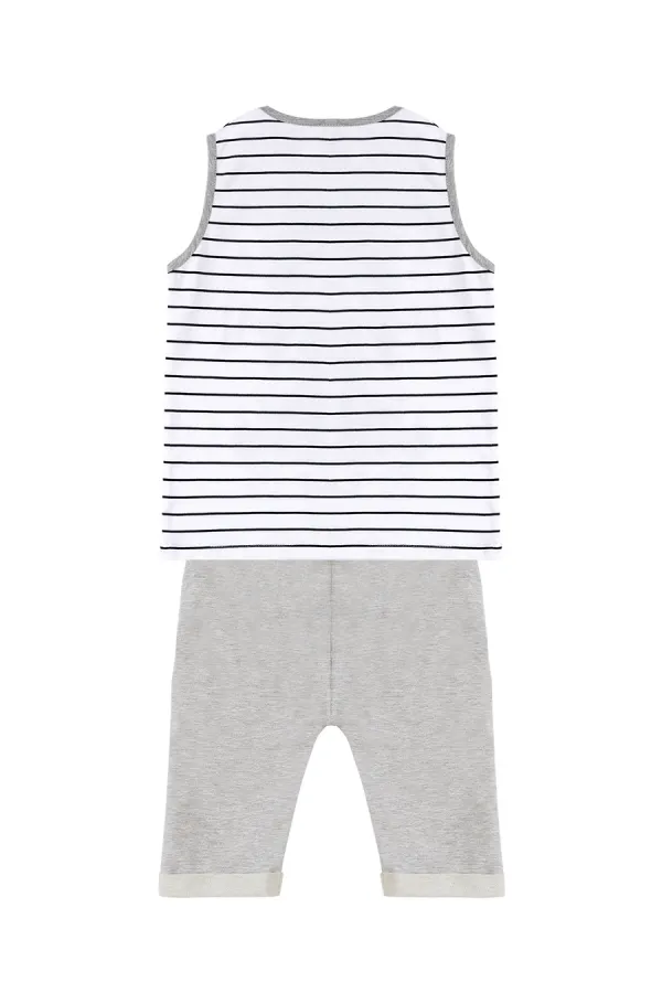 İnşaat Aracı Erkek Çocuk T-shirt Kapri Şort Takım