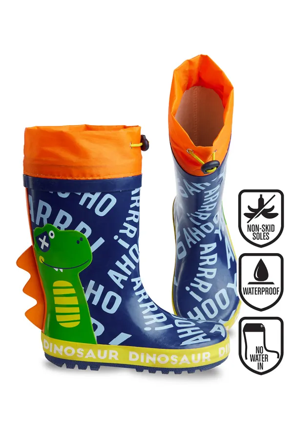 Colorful Dinosaur Boys' Rain Boots