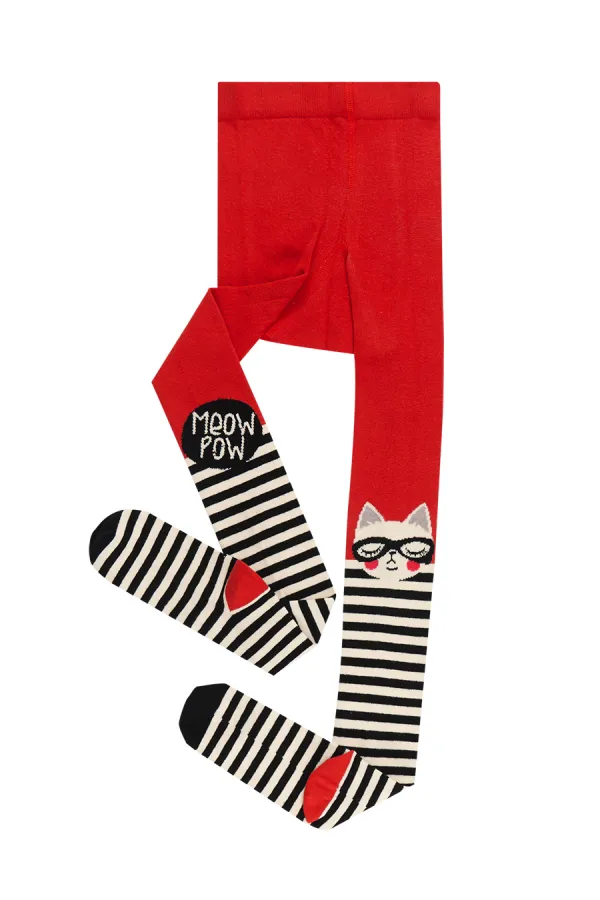 Miyav Pow Kız Çocuk Dantelli Çorap