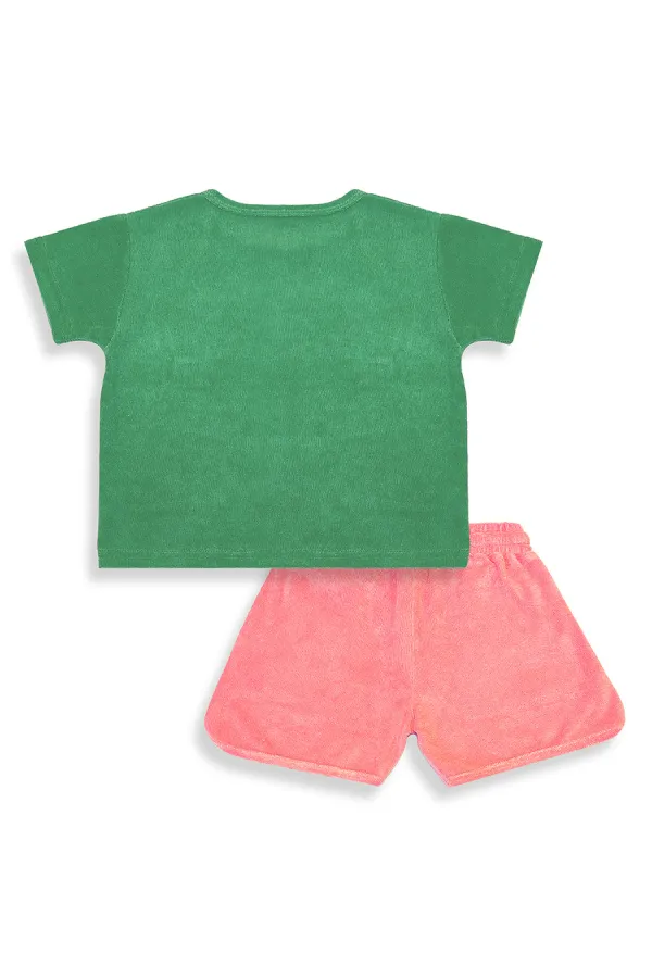 Unicorn Kız Çocuk Havlu Şort T-shirt Takım