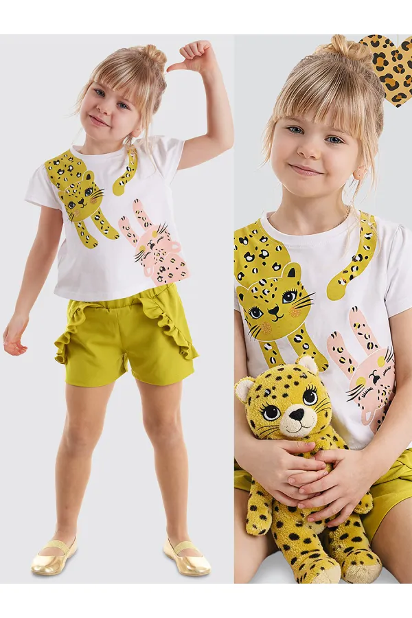 Mischievous Cats Girls' T-shirt and Shorts Set