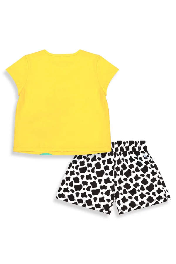 Ensemble pyjama short et short pour enfant, motif cow-girl danseuse