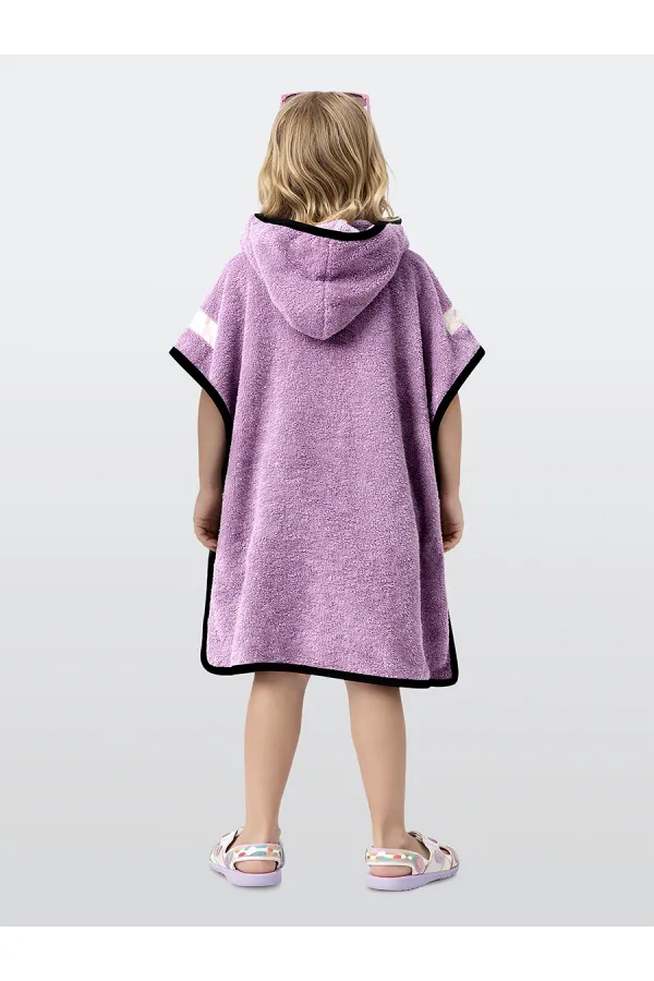 Lila Unicorn Kız Çocuk Panço Bornoz
