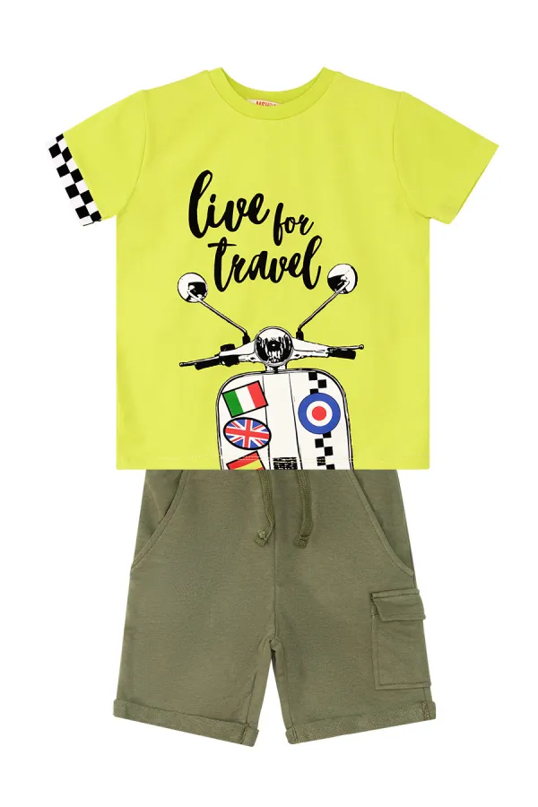 Motosiklet Turu Erkek Çocuk T-Shirt Şort Takım