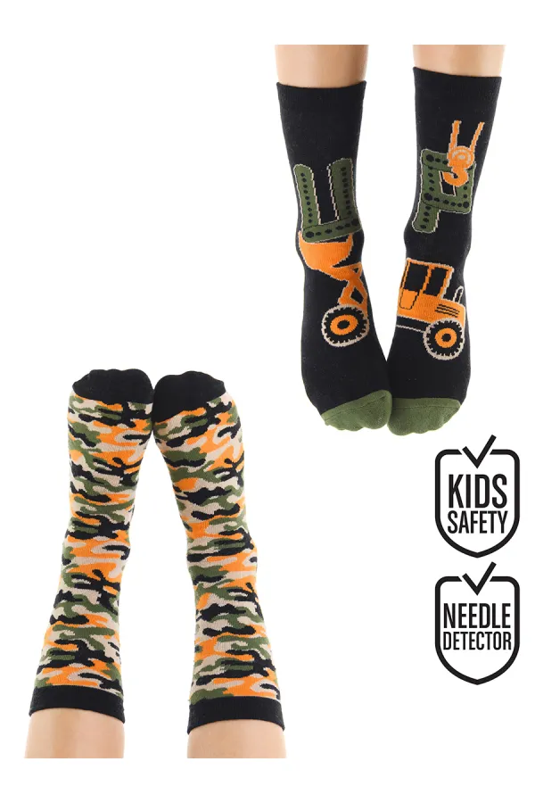 Up Dozer Boys' 2-Pack Ankle Socks Set