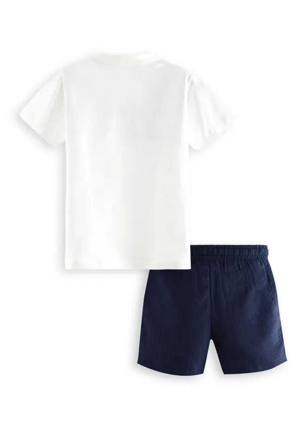Dinosaur Boy's T-shirt and Muslin Shorts Set