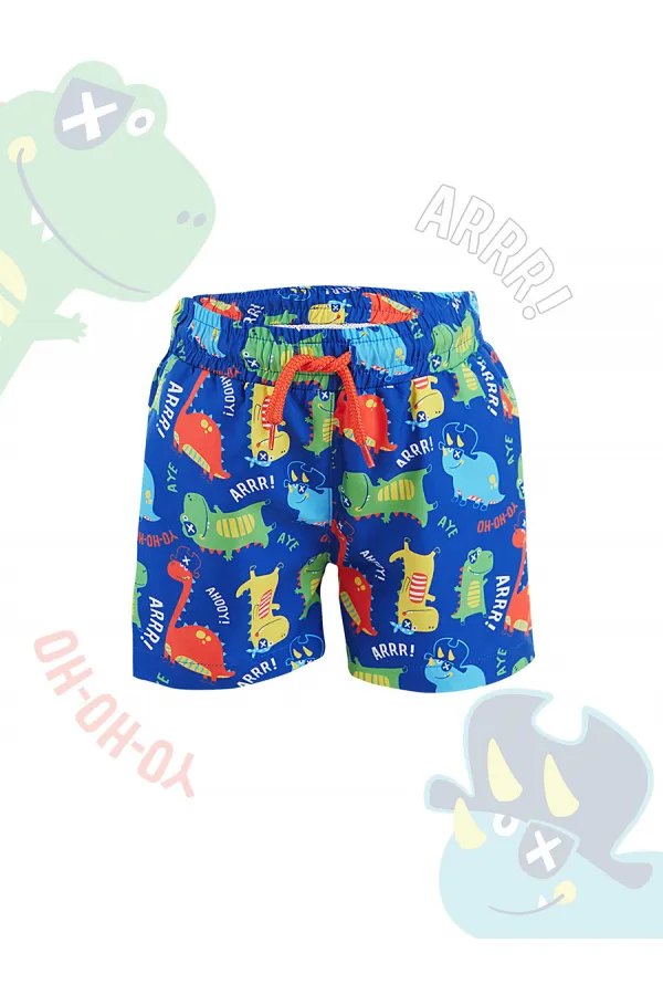 Dinosaur Boy's Navy Blue Swim Shorts