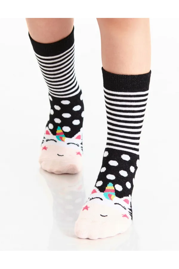 Zebracorn Girls' 2-Pack Ankle Socks