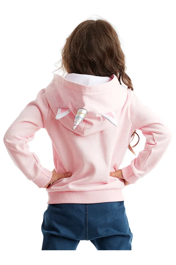 Unicorn Kapişonlu Kız Çocuk Sweat