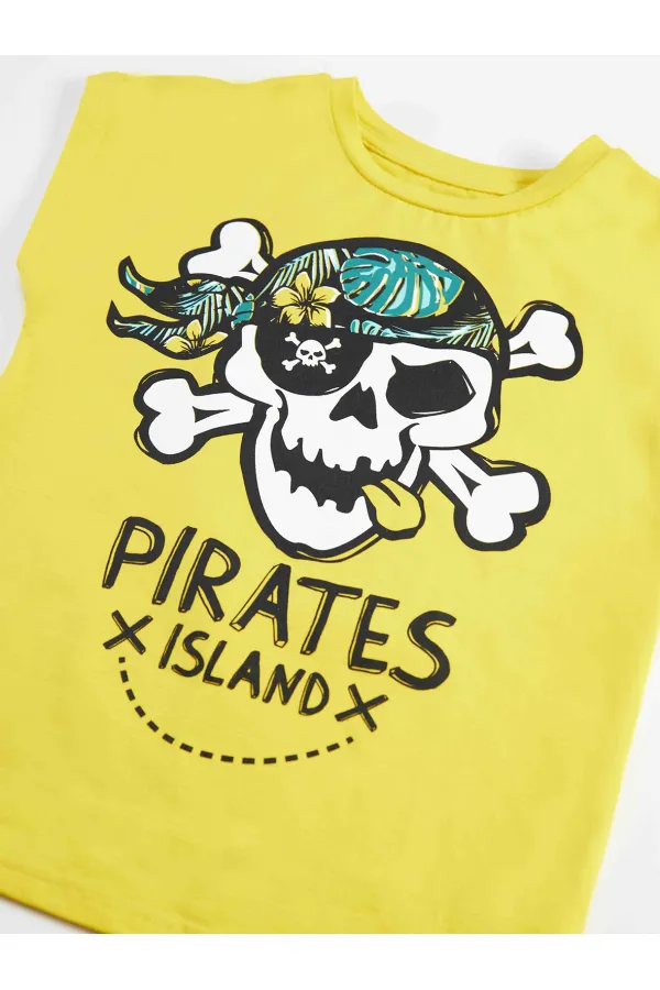 Hawaii Erkek Çocuk T-shirt Şort Bandana Takım