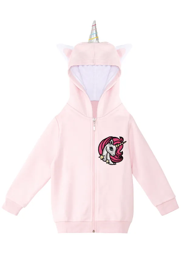Unicorn Kapişonlu Kız Çocuk Sweat