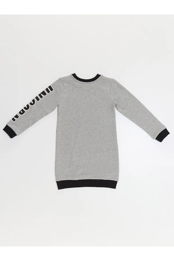 Robe sweat-shirt grise licorne pour fille