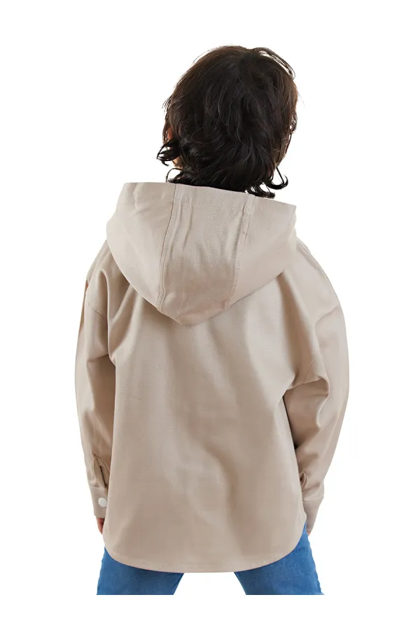 Dino Oversize Gabardine Boys' Shirt Jacket