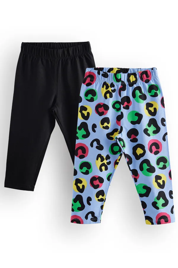 Leggings léopard noirs pour filles (lot de 2)