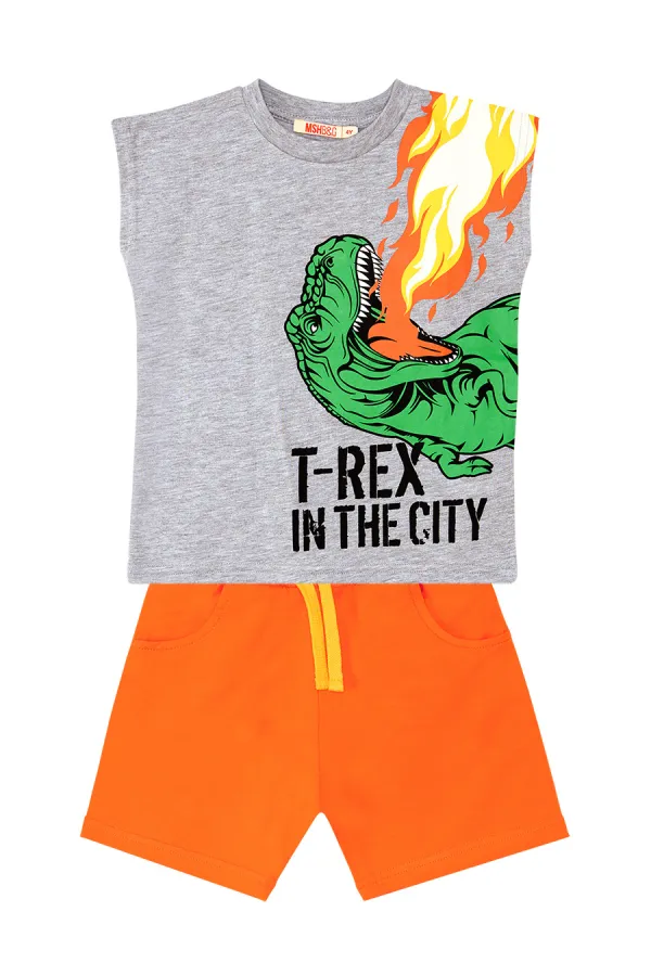 T-Rex Alev Erkek Çocuk T-Shirt Şort Takım