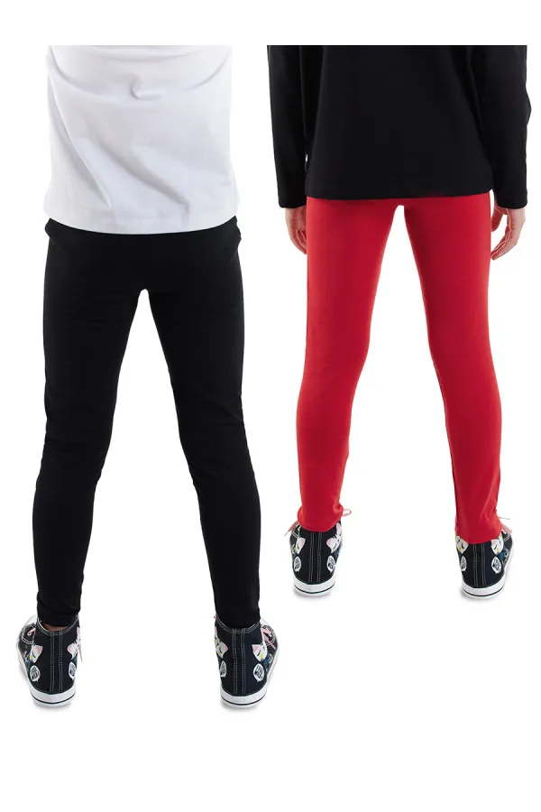 Leggings noirs et rouges pour filles (lot de 2)