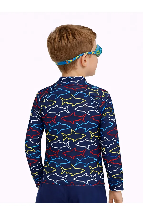 UV Korumalı Köpekbalığı Erkek Çocuk Mayo T-shirt