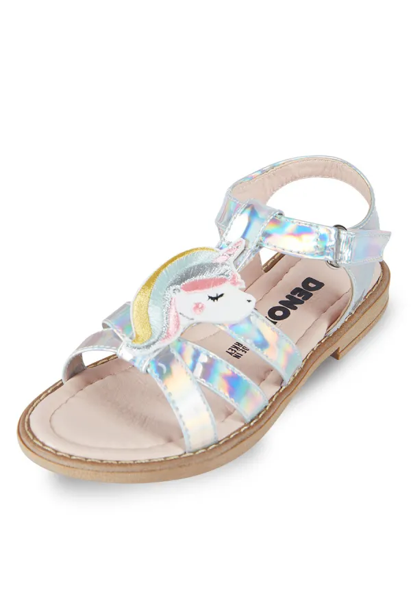 Tek boynuzlu at kız çocuk sandaleti