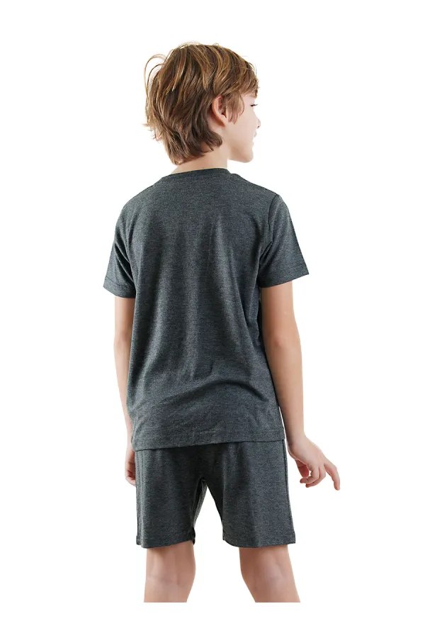 Dinosaur Boy's Grey Pajama Set (Top and Bottom)