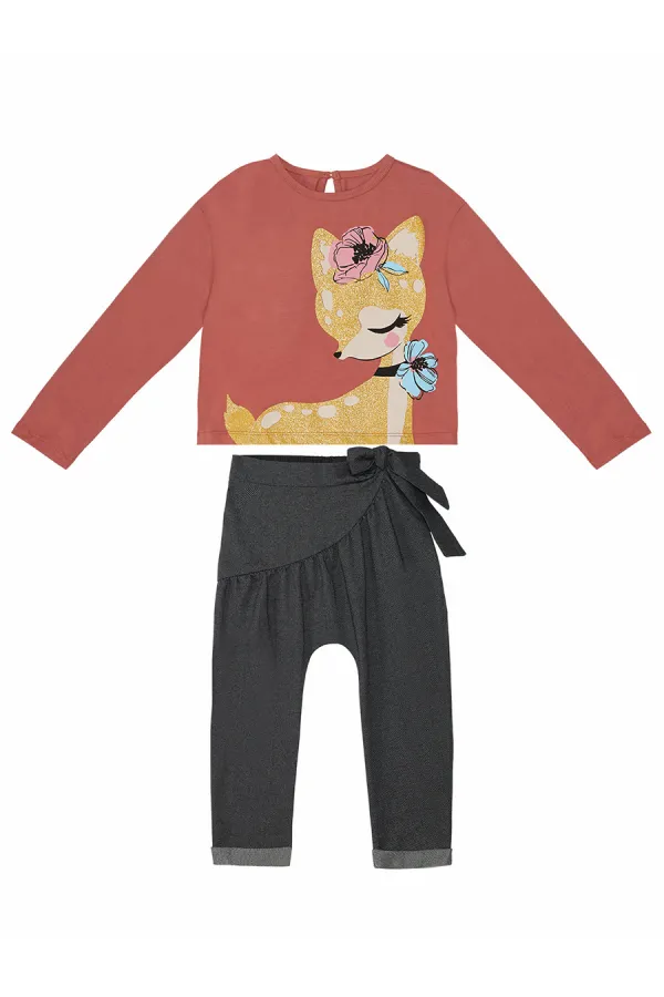Ceylan Kız Çocuk T-shirt Pantolon Takımı
