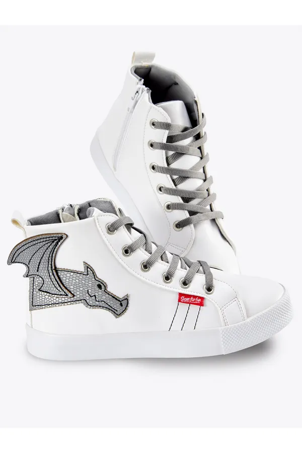 Ejderha Erkek Çocuk Beyaz Spor Ayakkabı Spor Ayakkabı