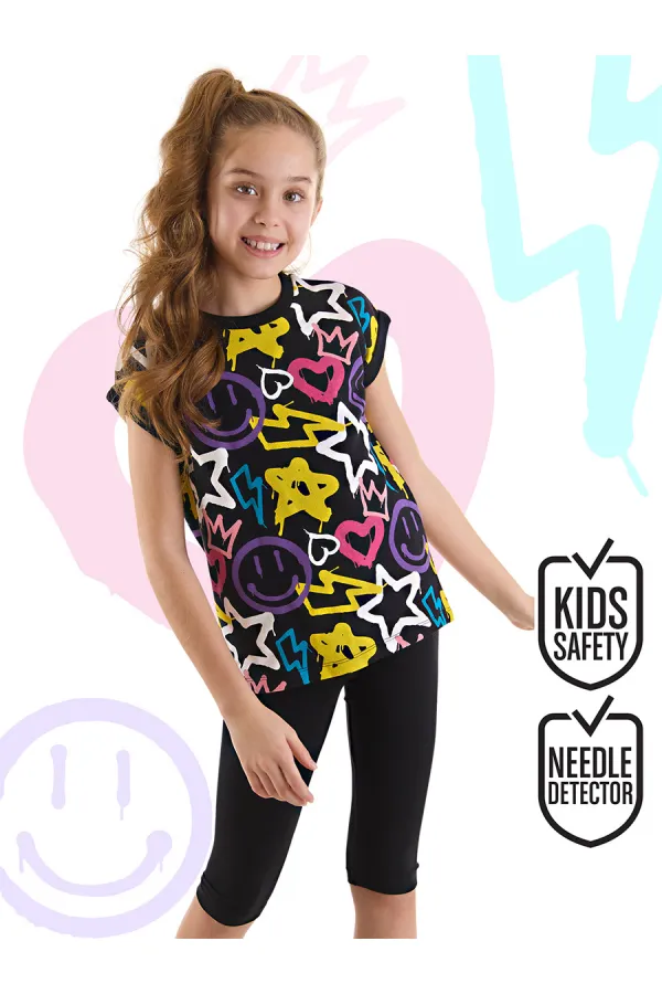 Ensemble T-shirt et legging style streetwear pour filles