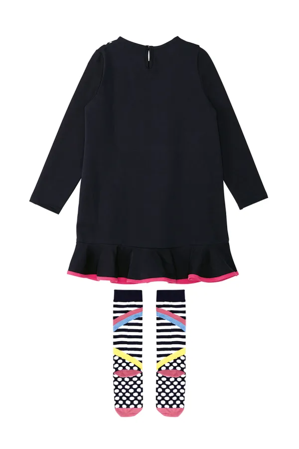 Perçem Kız Çocuk Elbise + Çorap