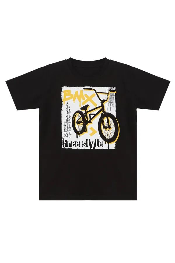 Bisiklet Erkek Çocuk T-shirt Kapri Şort Takım