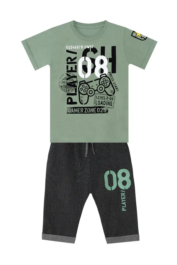 Player 8 Erkek Çocuk T-shirt Kapri Şort Takım