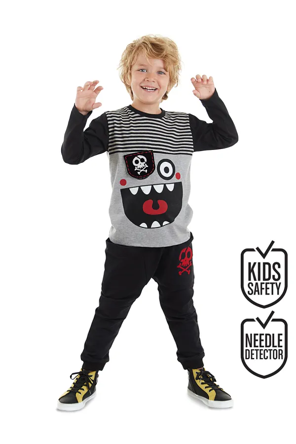 Çizgili Korsan Erkek Çocuk T-shirt Pantolon Takım