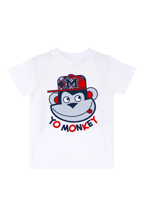 Monkey Ekose Erkek Çocuk T-shirt Şort Takım