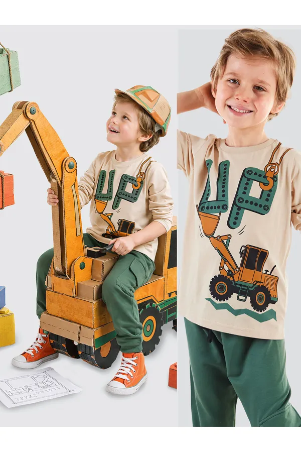 Up Dozer Erkek Çocuk T-shirt Pantolon Takım