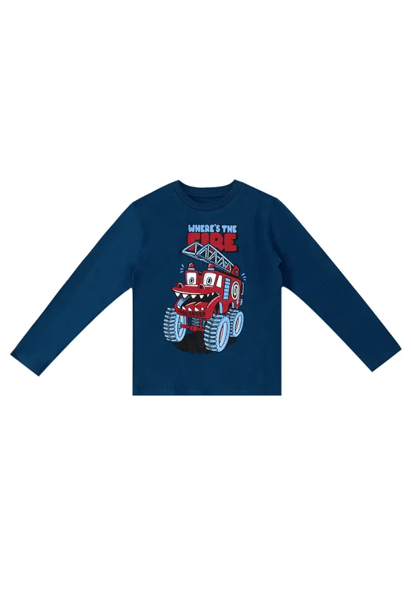 Canavar İtfaiye Erkek Çocuk T-shirt Pantolon Takım