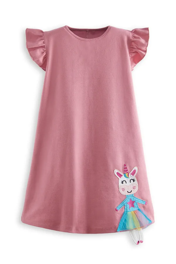 Robe d'été rose Lilycorn pour fille