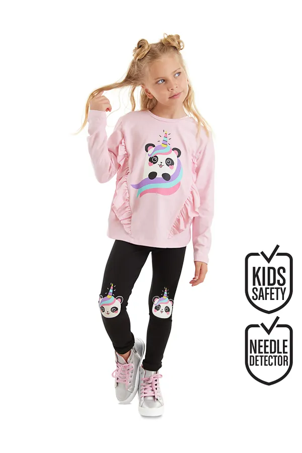 Panda Unicorn Kız Çocuk Tişört Tayt Takım Panda Unicorn Kız Çocuk Tişört Tayt Takım