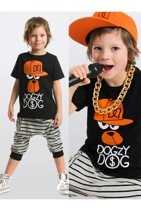 DD Hiphop Erkek Çocuk T-shirt Kapri Şort Takım