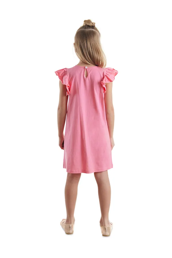 Ayıcıklar Kız Çocuk Pembe Elbise