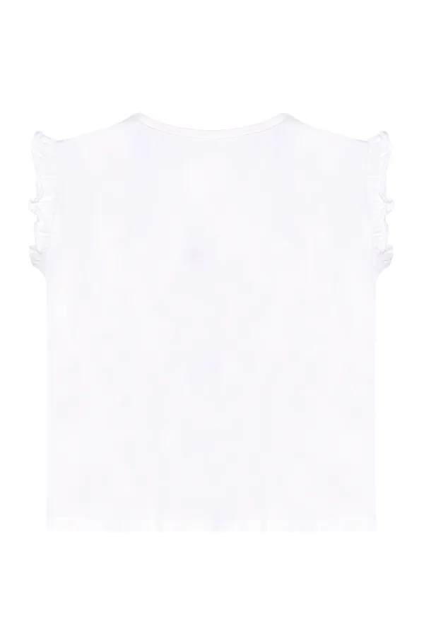 Ensemble t-shirt et legging pour fille à motif coquelicot rouge