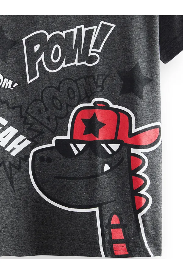 Yıldızlı Dino Erkek Çocuk 2'li Pijama Takımı