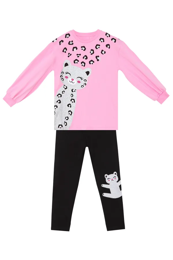 Leo Kız Çocuk Tayt T-Shirt Takım