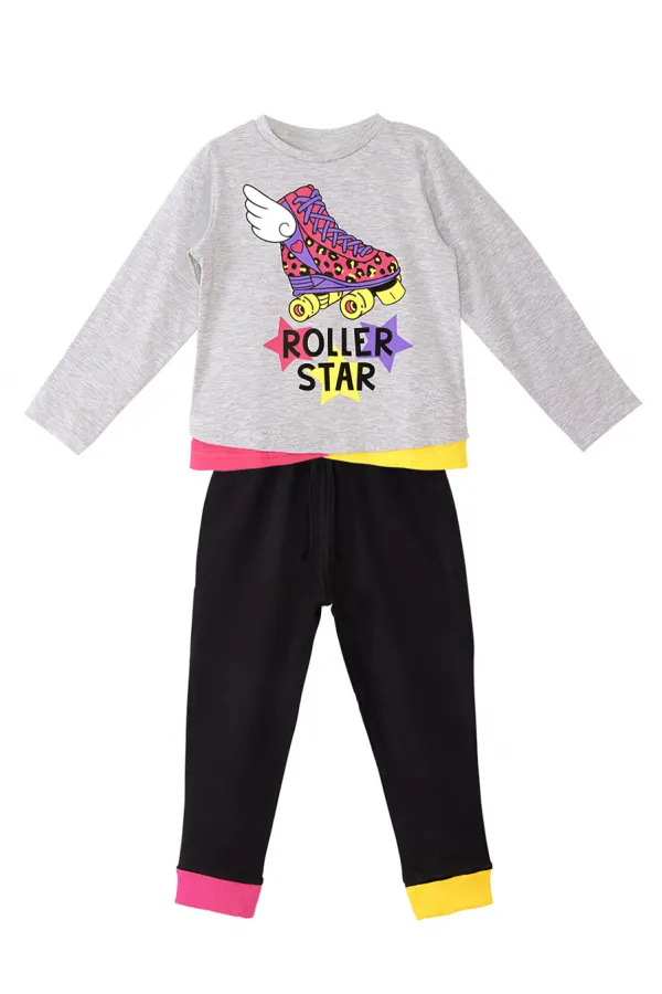 Roller Star Kız Çocuk T-shirt Pantolon Takımı