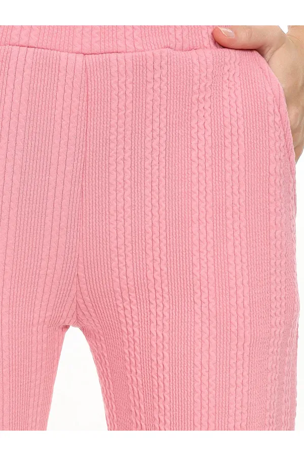 Kız Çocuk Boru Paça Pembe Basic Eşofman Altı